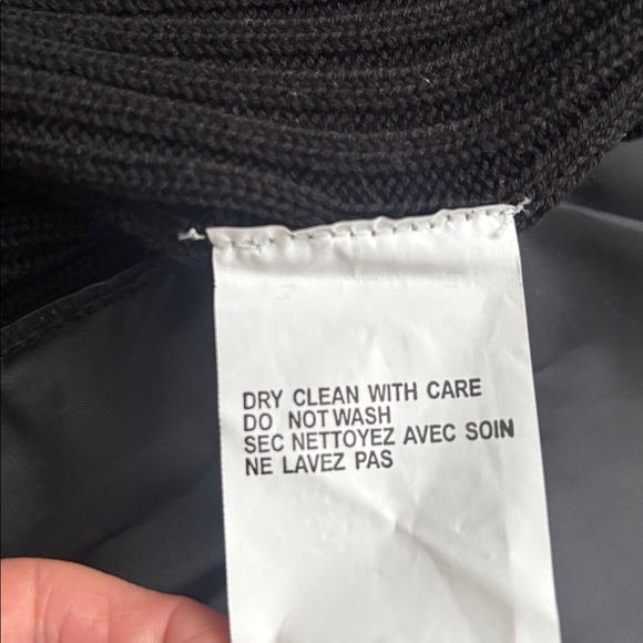 Melrose | Black Genuine Leather Front Zip Knit-Sleeve Jacket Full Moto Medium - Picture 12 of 14